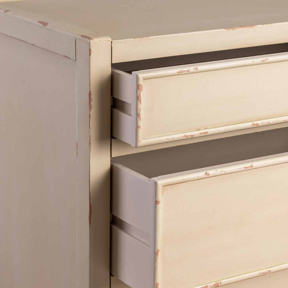 MESITA BLANCO ROZADO MADERA 65 X 40 X 65 CM
