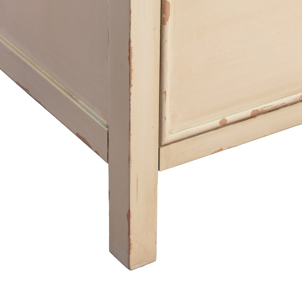 MESITA BLANCO ROZADO MADERA 65 X 40 X 65 CM