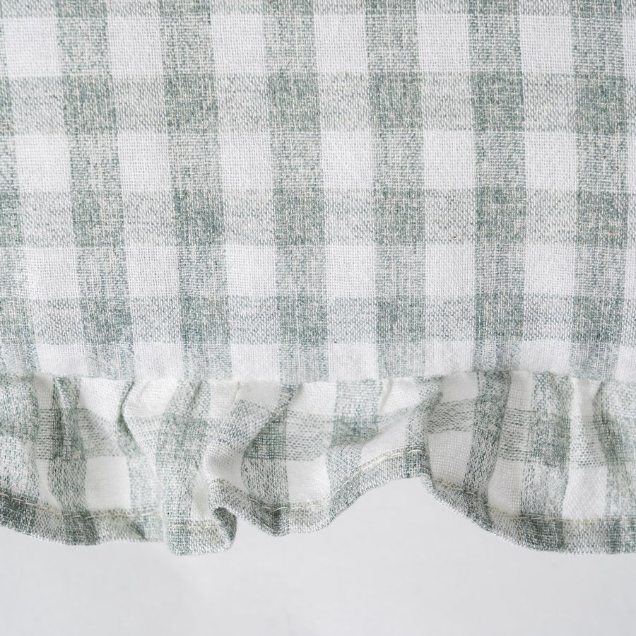 GREY CHECKED COTTON CUSHION 43 X 43 CM