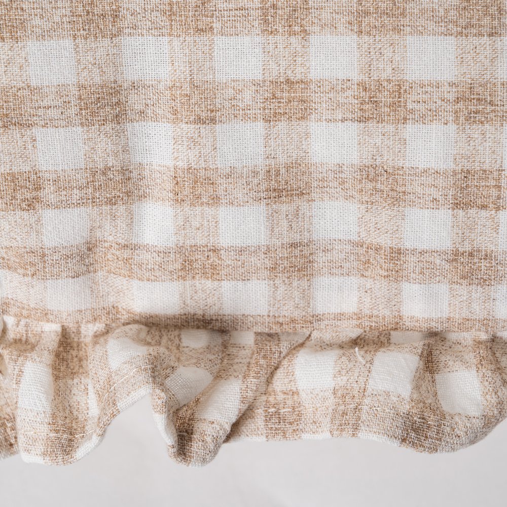 COJ�N CUADROS BEIGE ALGOD�N 50 X 30 CM