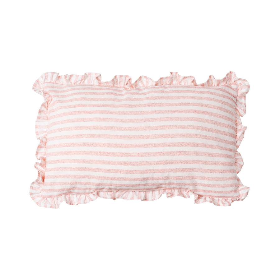COJÍN RAYAS ROSA ALGODÓN 50 X 30 CM