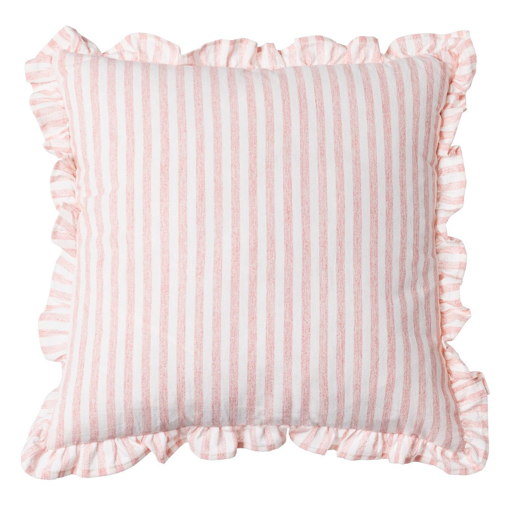 COJÍN RAYAS ROSA ALGODÓN 43 X 43 CM