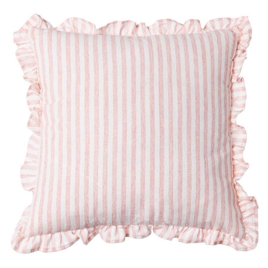 COJÍN RAYAS ROSA ALGODÓN 43 X 43 CM