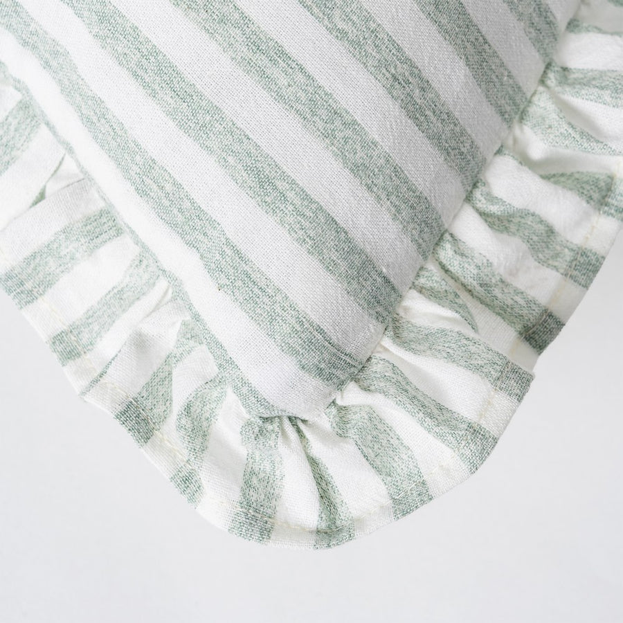 GREY STRIPED COTTON CUSHION 43 X 43 CM