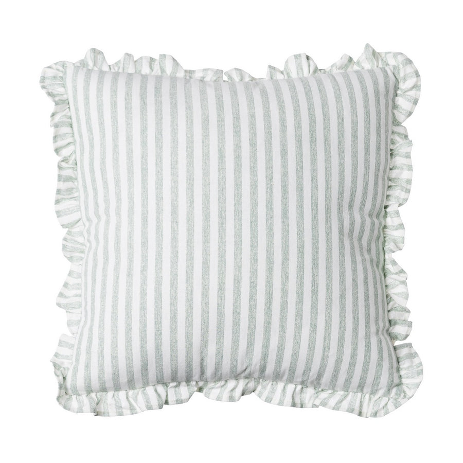 GREY STRIPED COTTON CUSHION 43 X 43 CM