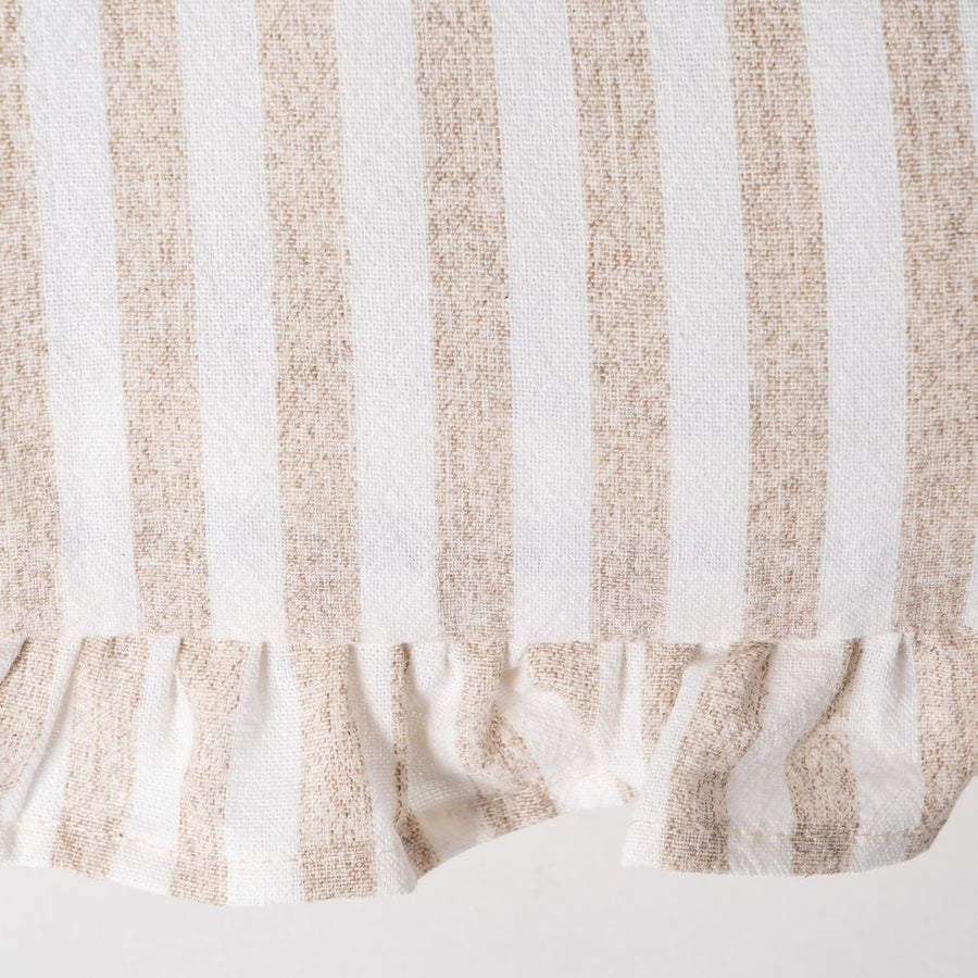 COJÍN RAYAS BEIGE ALGODÓN 50 X 30 CM