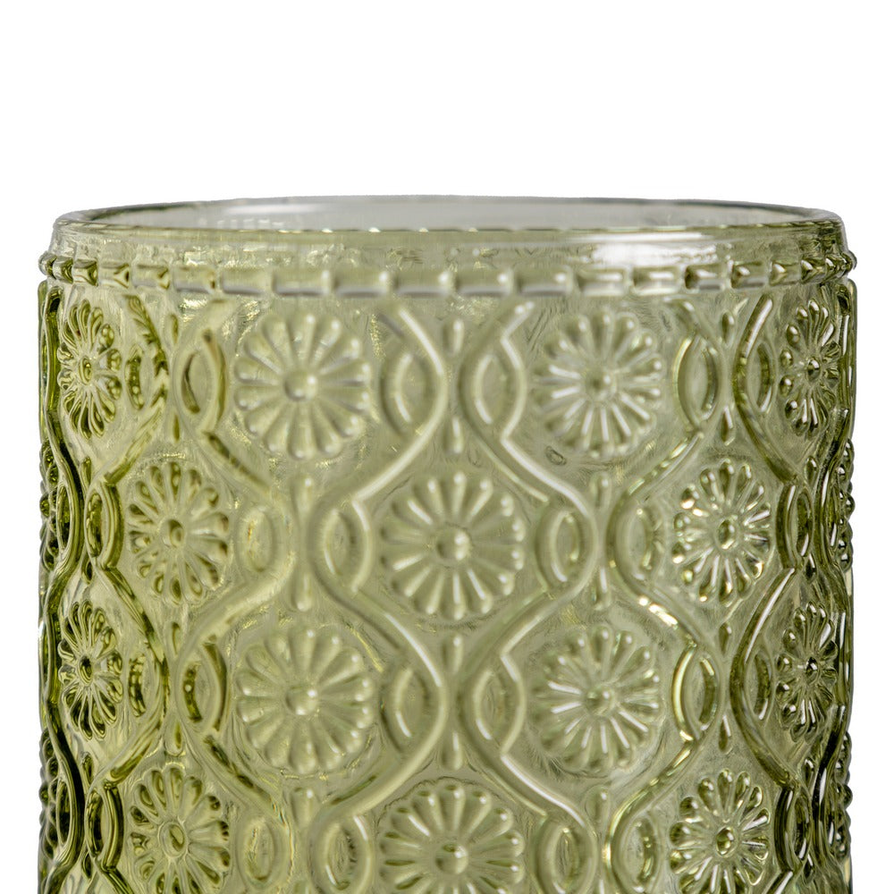 VASO VERDE CRISTAL DECORACIÓN 7,50 X 7,50 X 9,40 CM