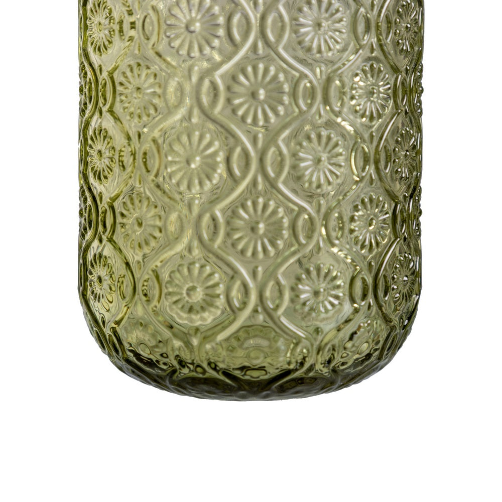 VASO VERDE CRISTAL DECORACI�N 7,50 X 7,50 X 9,40 CM