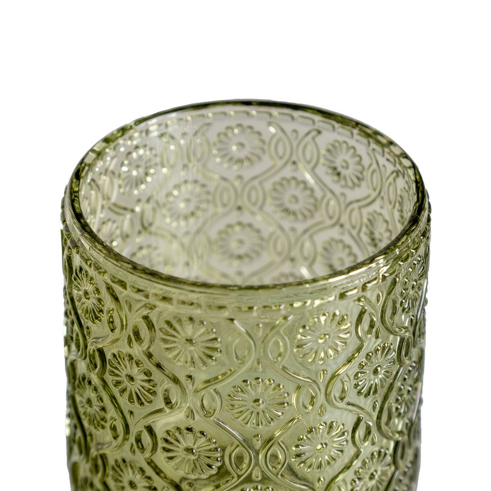 VASO VERDE CRISTAL DECORACI�N 7,50 X 7,50 X 9,40 CM