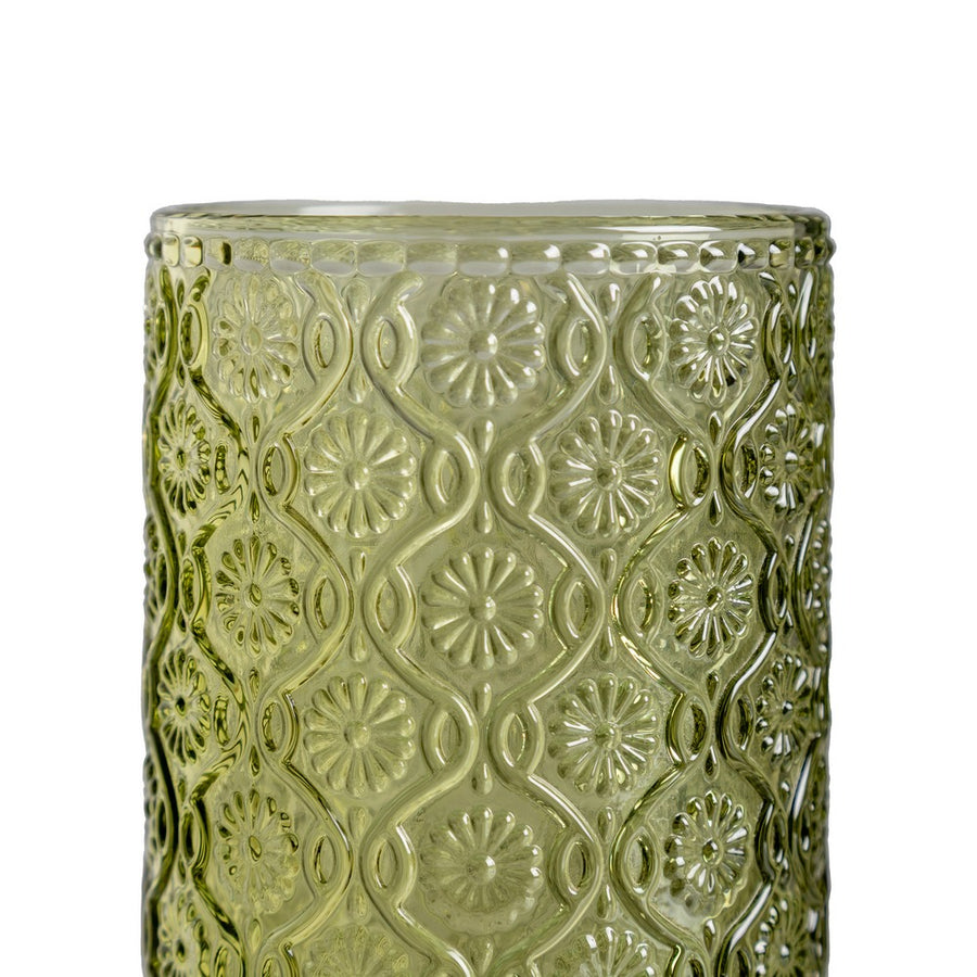 VASO VERDE CRISTAL DECORACIÓN 8 X 8 X 12,70 CM