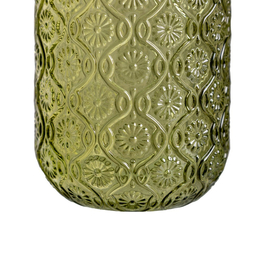 VASO VERDE CRISTAL DECORACIÓN 8 X 8 X 12,70 CM