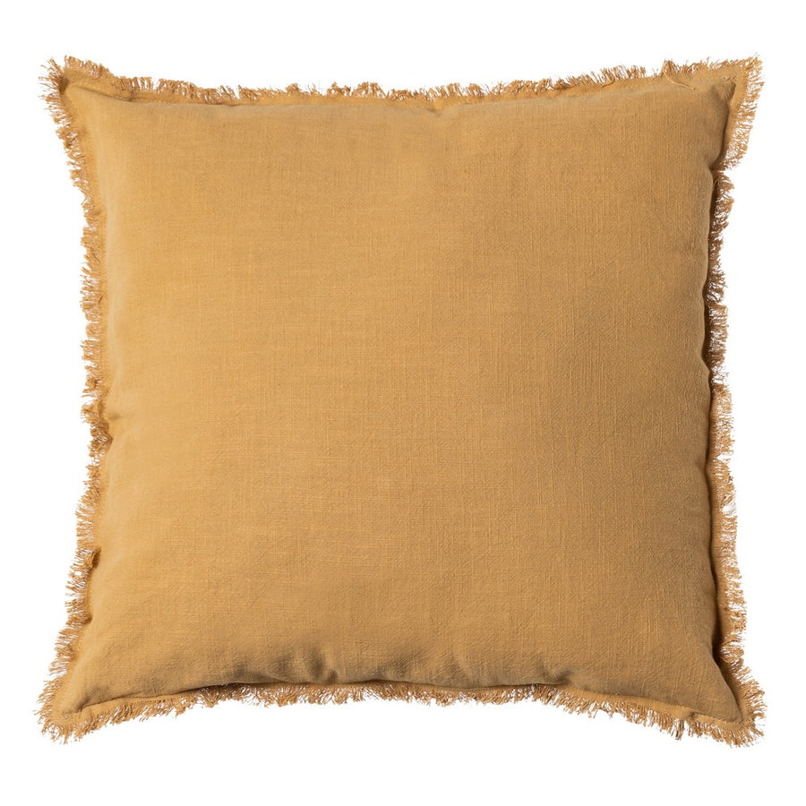 COJÍN MOSTAZA 70% ALGODÓN / 30% LINO 60 X 60 CM