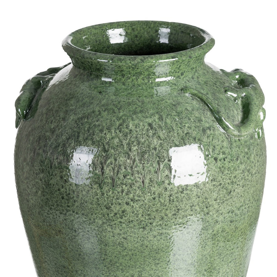 JARRÓN VERDE CERÁMICA DECORACIÓN 34 X 34 X 60 CM