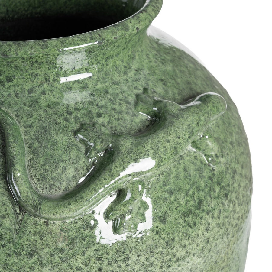 JARRÓN VERDE CERÁMICA DECORACIÓN 34 X 34 X 60 CM