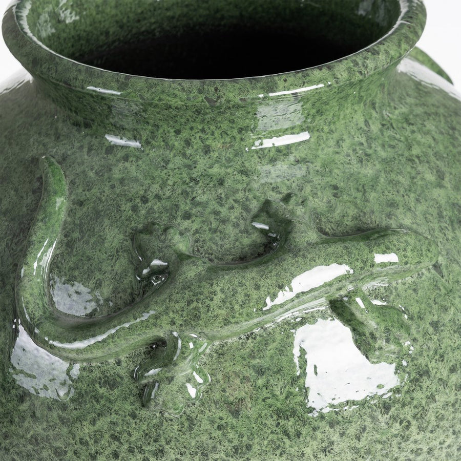 JARRÓN VERDE CERÁMICA DECORACIÓN 34 X 34 X 60 CM