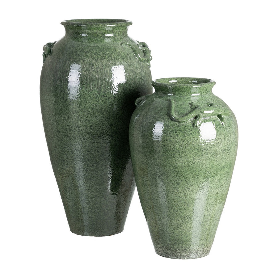 JARRÓN VERDE CERÁMICA DECORACIÓN 38 X 38 X 80 CM