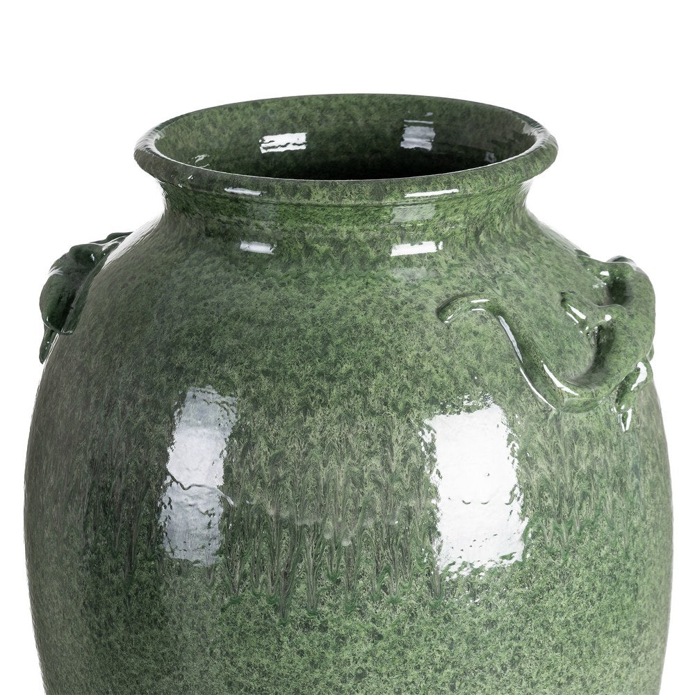 JARRÓN VERDE CERÁMICA DECORACIÓN 38 X 38 X 80 CM