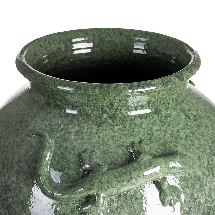 GREEN CERAMIC DECORATIVE VASE 38 X 38 X 80 CM