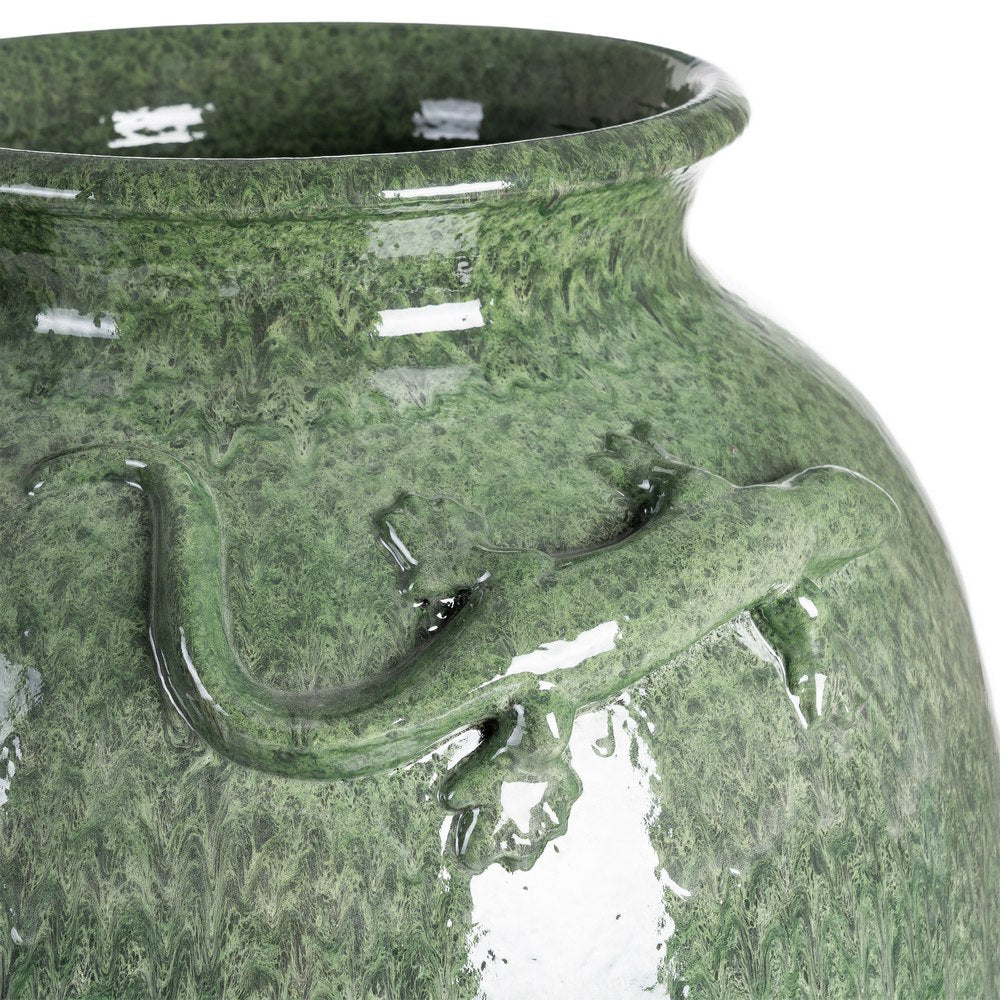JARR�N VERDE CER�MICA DECORACI�N 38 X 38 X 80 CM