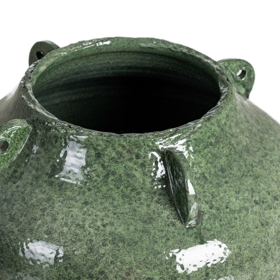 JARRÓN VERDE CERÁMICA DECORACIÓN 40 X 40 X 22 CM