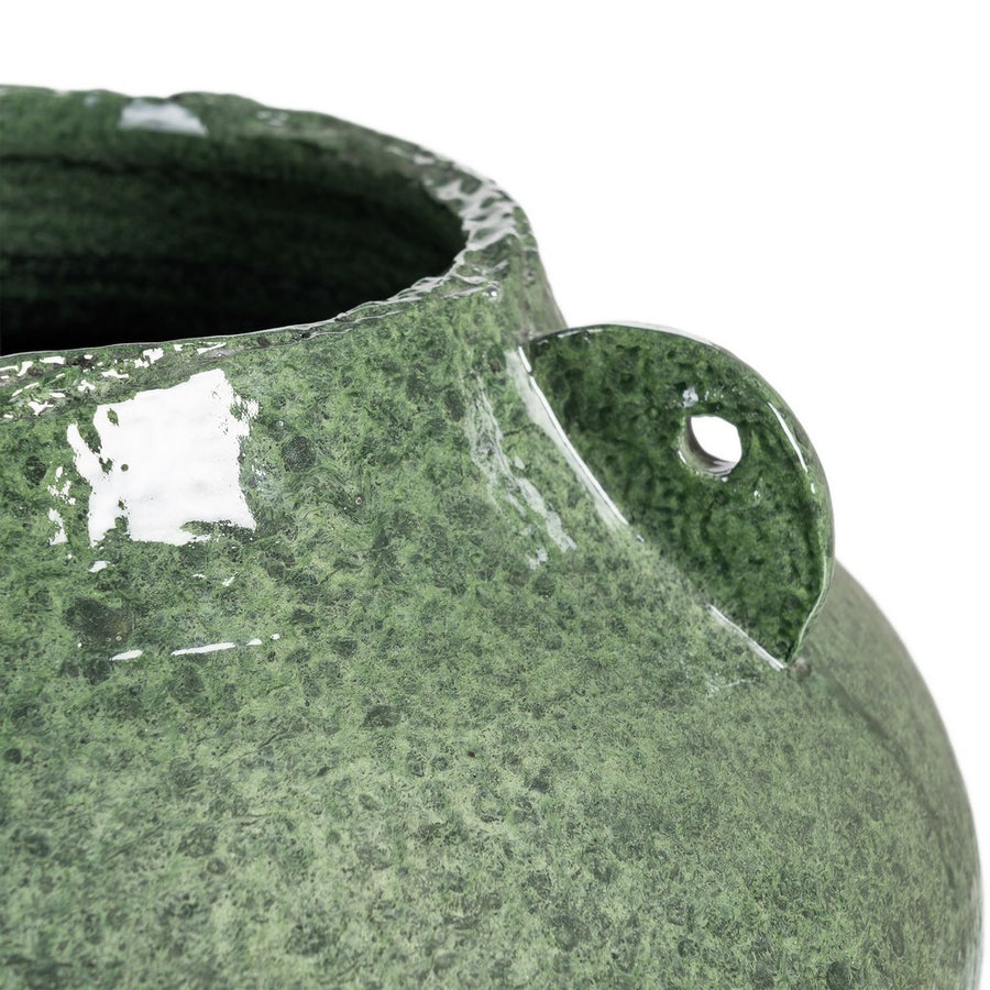 GREEN VASE CERAMIC DECORATION 40 X 40 X 22 CM