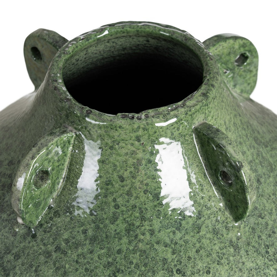 GREEN CERAMIC DECORATIVE VASE 30 X 30 X 40 CM