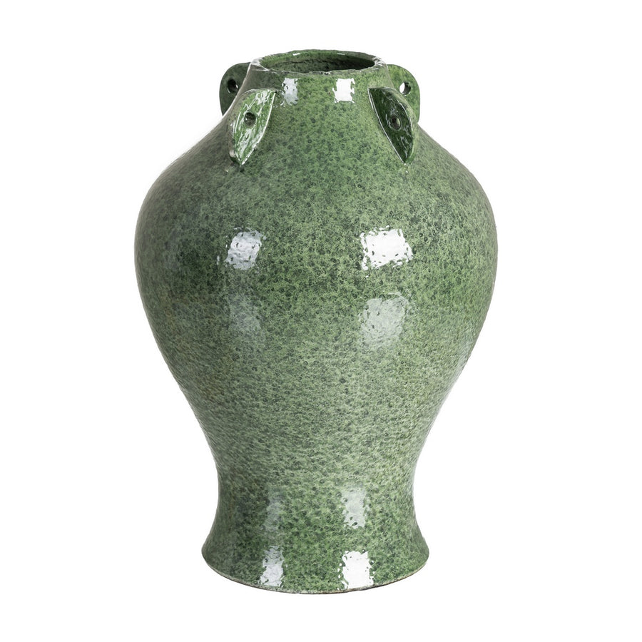 JARRÓN VERDE CERÁMICA DECORACIÓN 30 X 30 X 40 CM