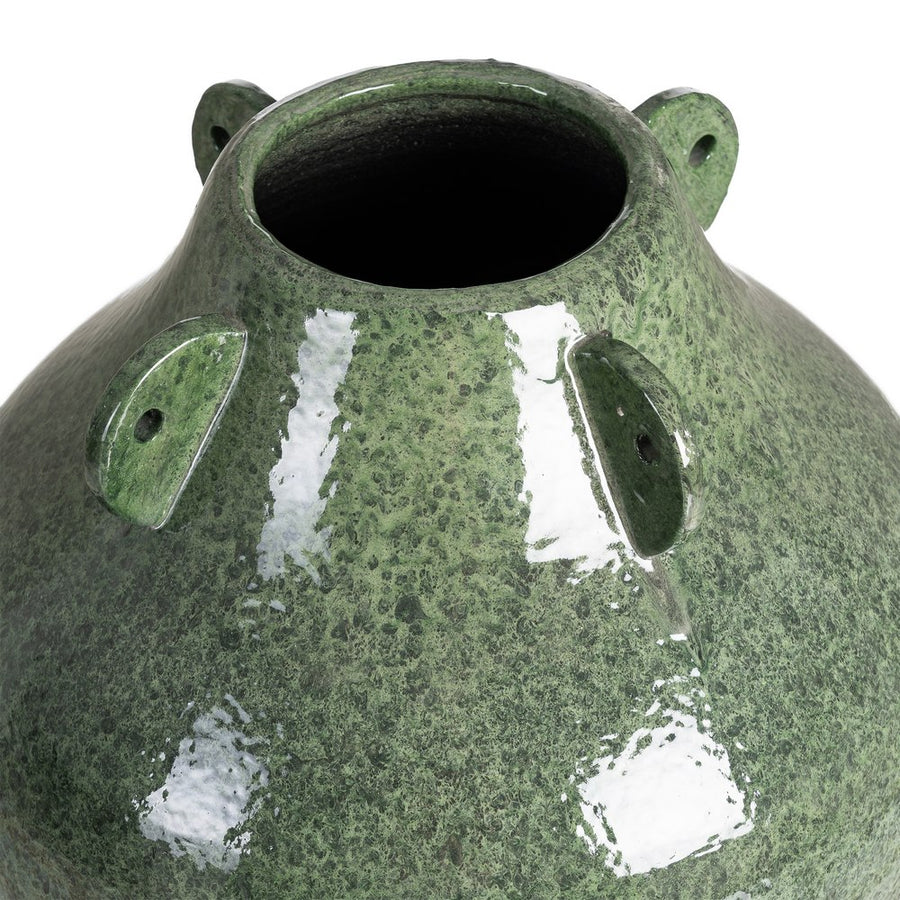 JARRÓN VERDE CERÁMICA DECORACIÓN 36 X 36 X 50 CM