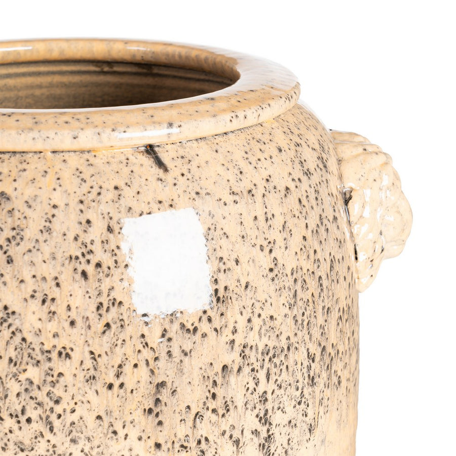CREAM CERAMIC DECORATIVE VASE 25 X 25 X 60 CM