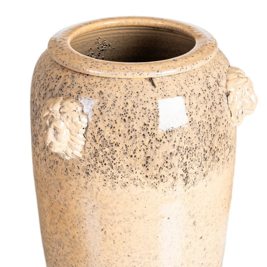 CREAM CERAMIC DECORATIVE VASE 25 X 25 X 60 CM