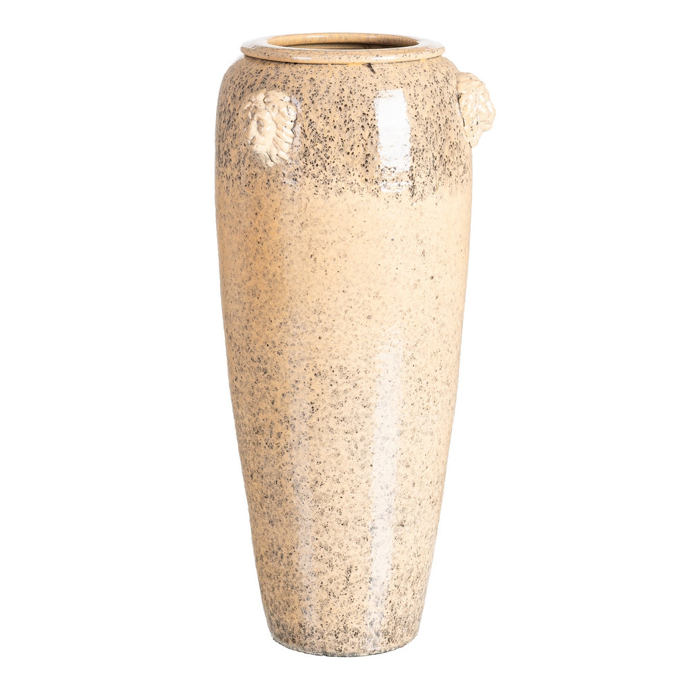 JARR�N CREMA CER�MICA DECORACI�N 25 X 25 X 60 CM