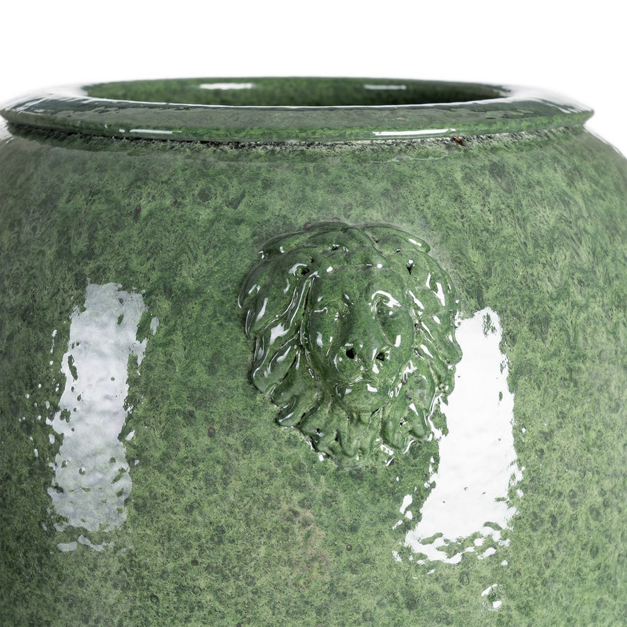 JARRÓN VERDE CERÁMICA DECORACIÓN 30 X 30 X 80 CM