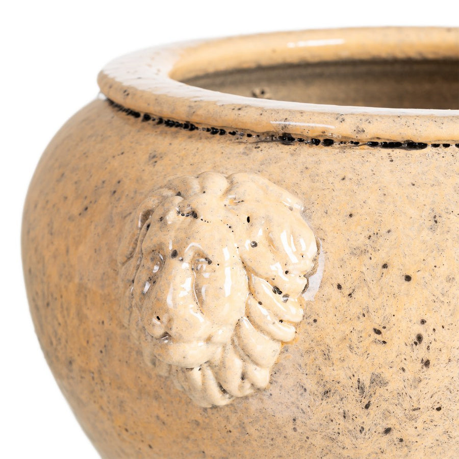 CREAM CERAMIC POT DECORATION 32 X 32 X 22 CM