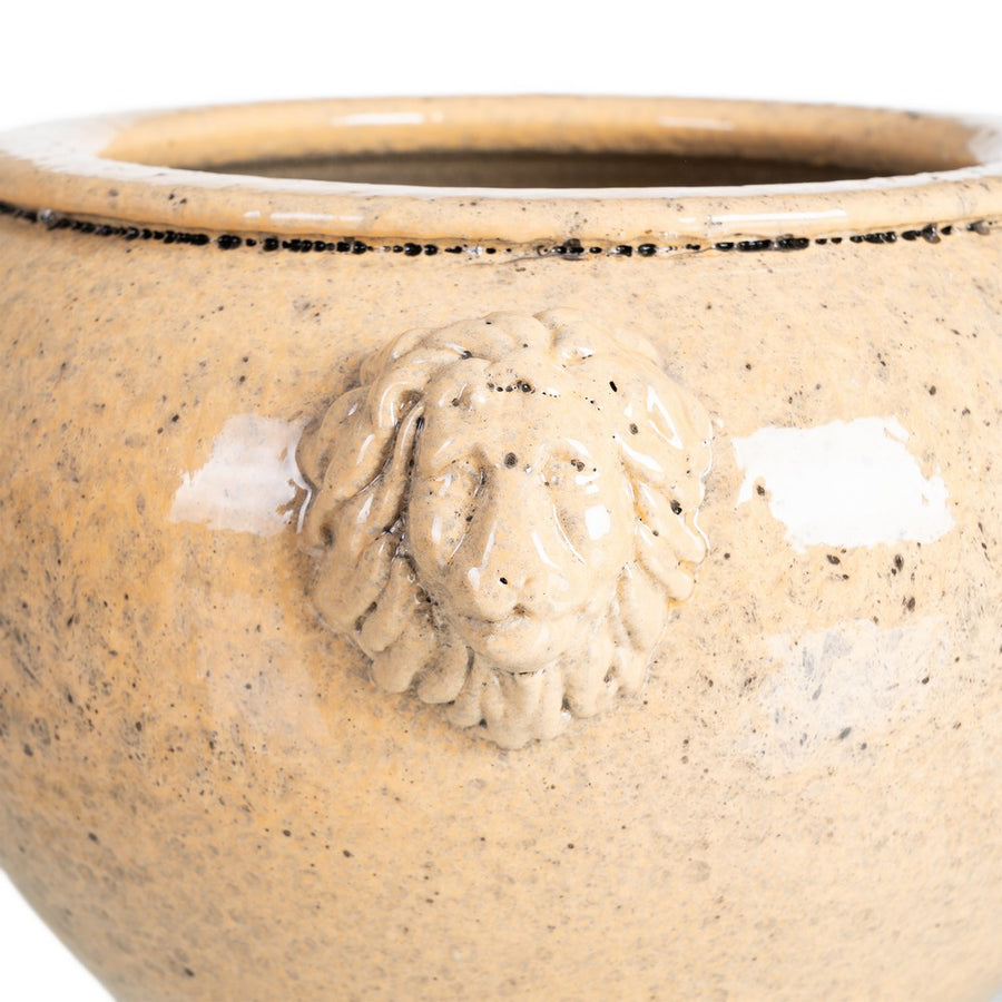 CREAM CERAMIC POT DECORATION 32 X 32 X 22 CM