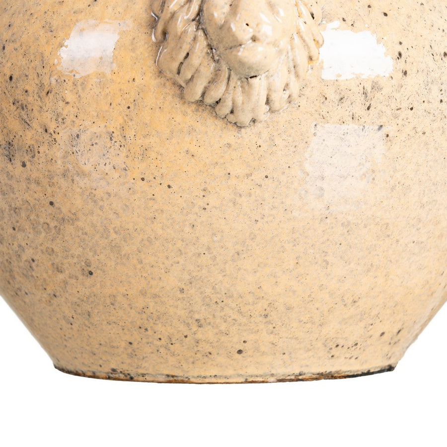 CREAM CERAMIC POT DECORATION 32 X 32 X 22 CM