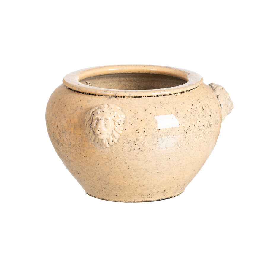 CREAM CERAMIC POT DECORATION 32 X 32 X 22 CM