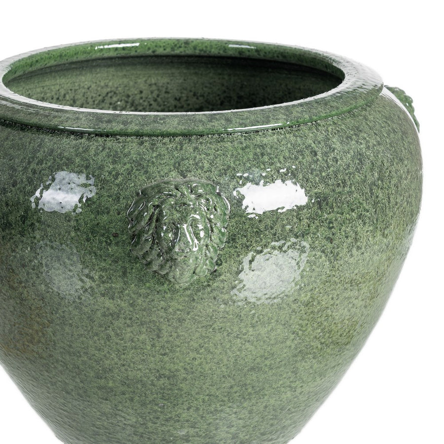 MACETERO VERDE CERÁMICA DECORACIÓN 40 X 40 X 30 CM