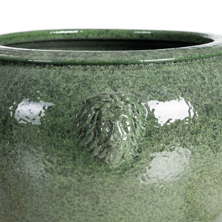 MACETERO VERDE CERÁMICA DECORACIÓN 40 X 40 X 30 CM