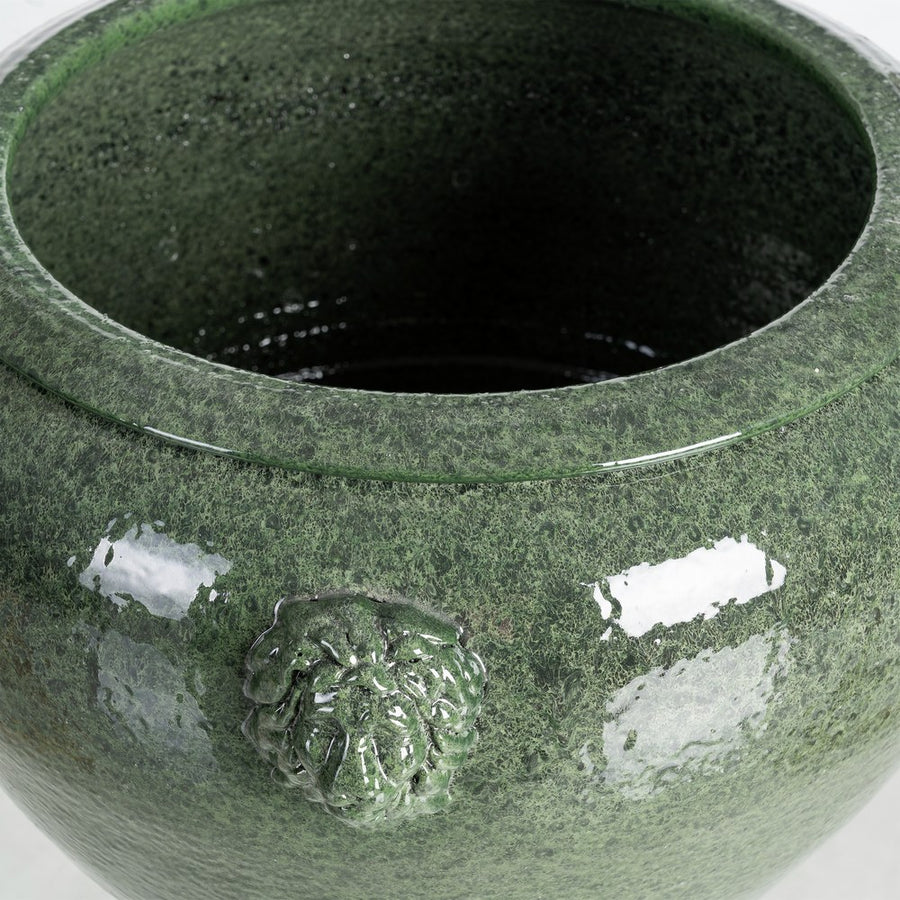 MACETERO VERDE CERÁMICA DECORACIÓN 40 X 40 X 30 CM