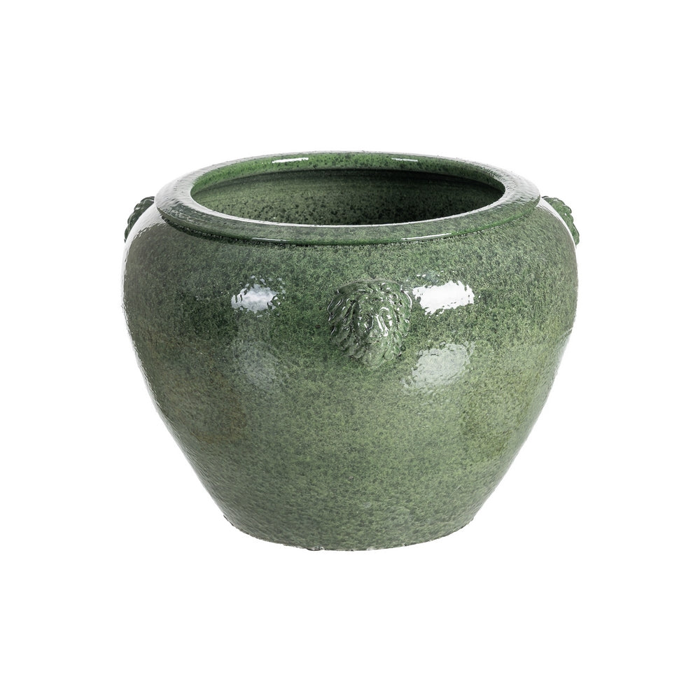 MACETERO VERDE CERÁMICA DECORACIÓN 40 X 40 X 30 CM