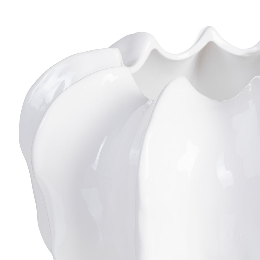 MACETERO BRILLO BLANCO CER�MICA 35 X 35 X 20 CM