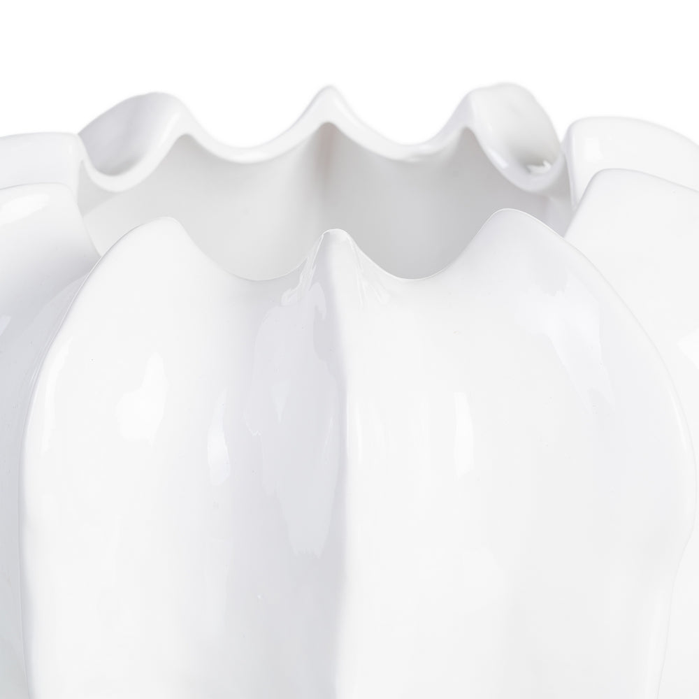 MACETERO BRILLO BLANCO CER�MICA 35 X 35 X 20 CM