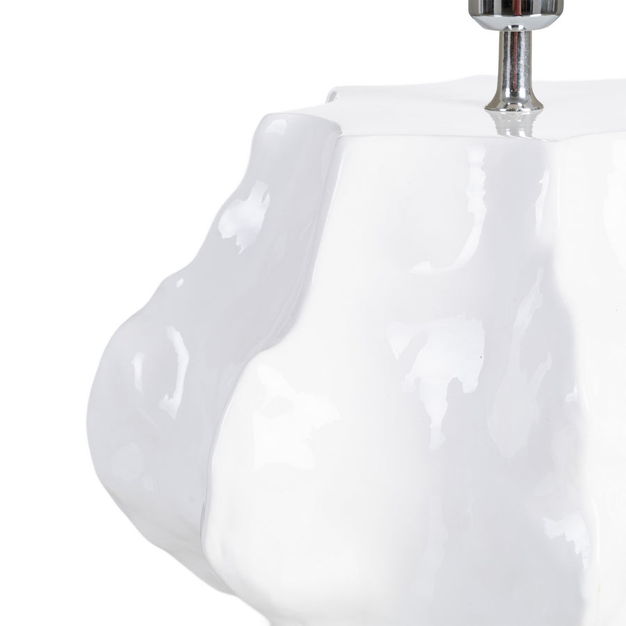 WHITE SHINE CERAMIC LAMP BASE 32 X 32 X 26 CM