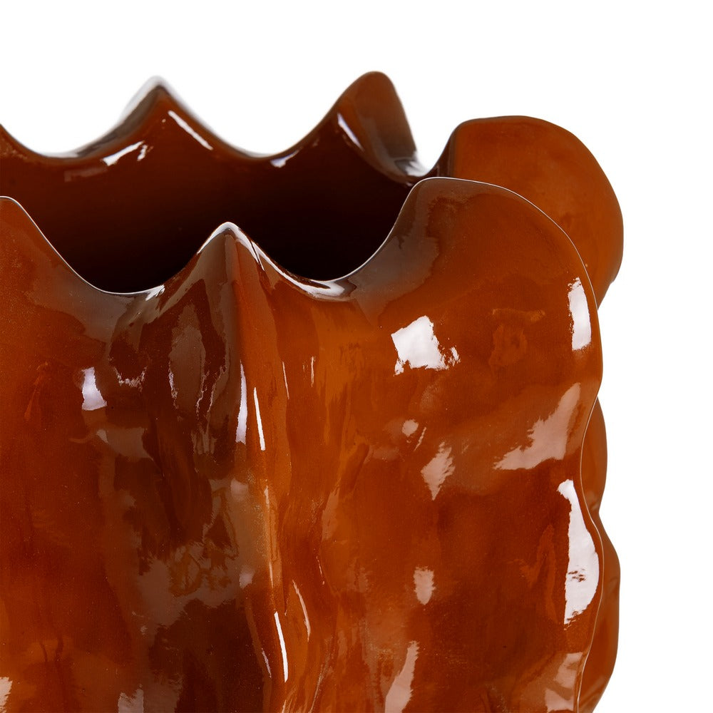 JARR�N BRILLO TERRACOTA CER�MICA 31 X 31 X 70 CM