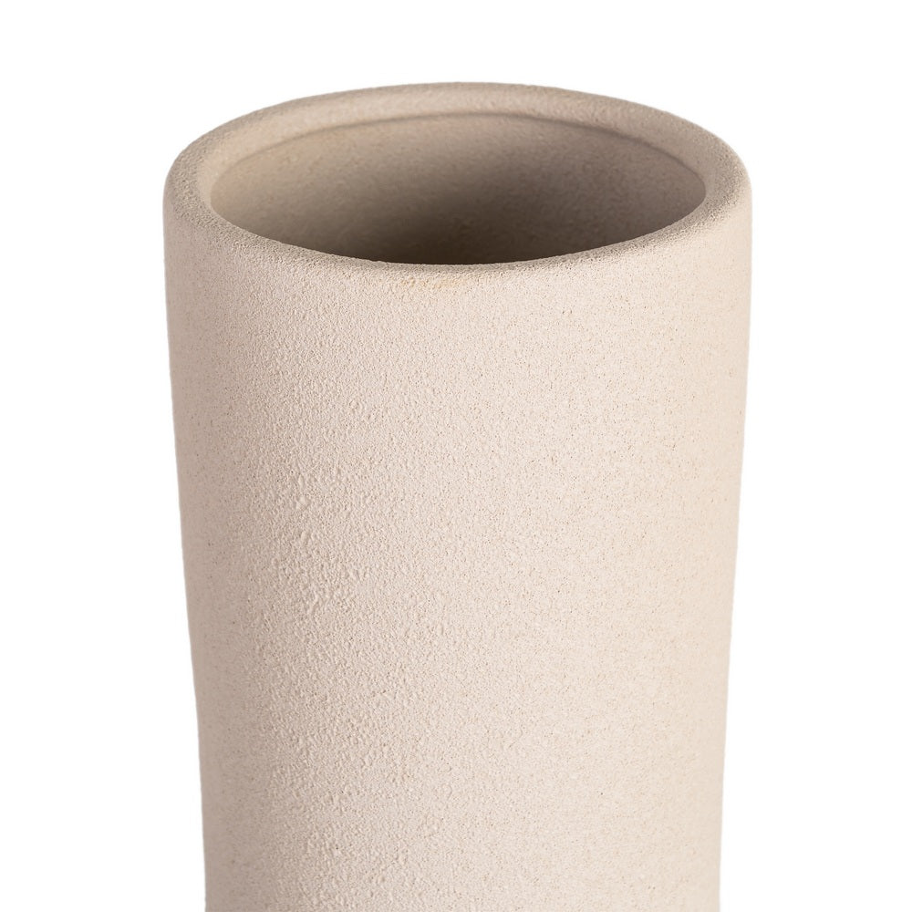 JARR�N CREMA CER�MICA DECORACI�N 16 X 16 X 40 CM