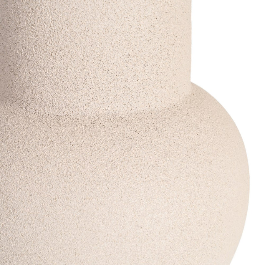 JARRÓN CREMA CERÁMICA DECORACIÓN 16 X 16 X 40 CM