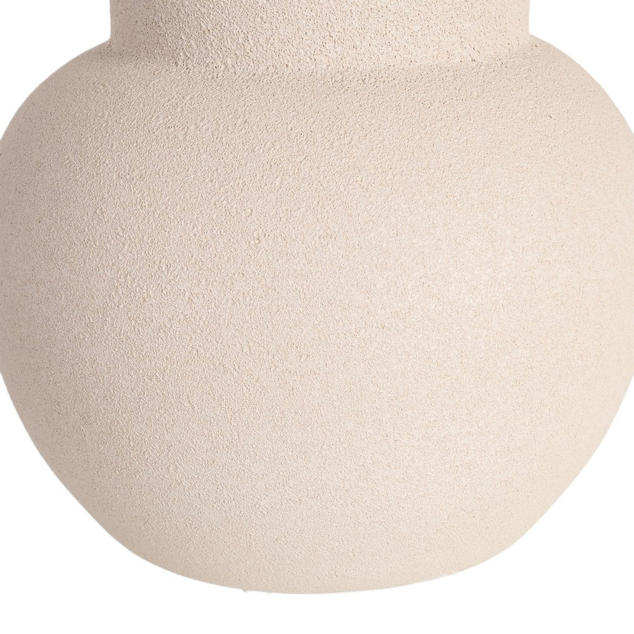 JARRÓN CREMA CERÁMICA DECORACIÓN 16 X 16 X 40 CM