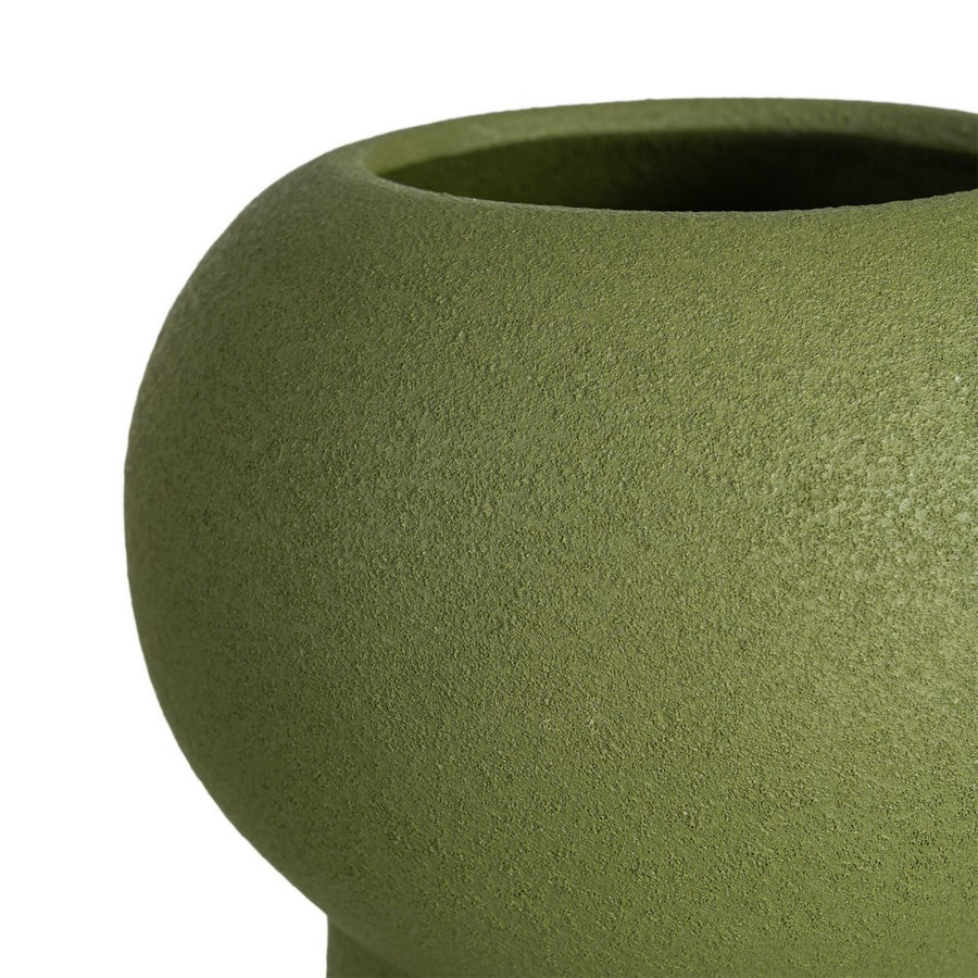 JARRÓN VERDE CERÁMICA DECORACIÓN 16 X 16 X 30 CM