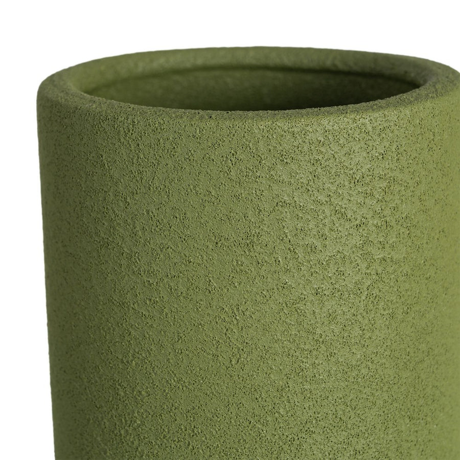 JARRÓN VERDE CERÁMICA DECORACIÓN 16 X 16 X 30 CM