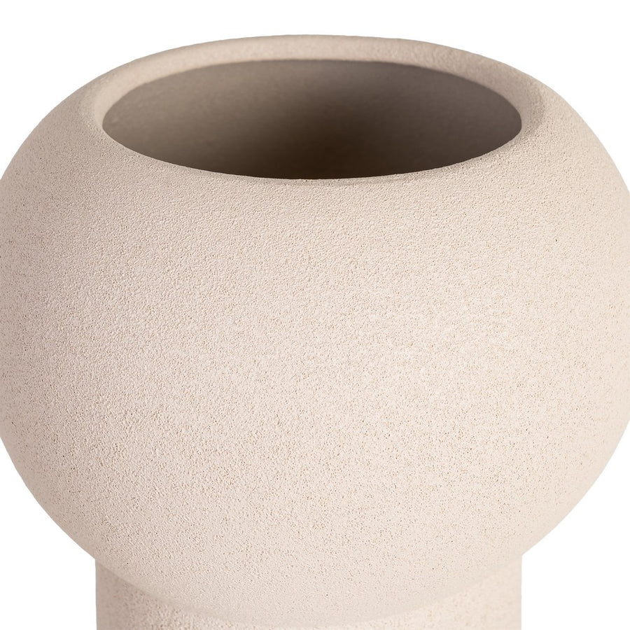 JARRÓN CREMA CERÁMICA DECORACIÓN 16 X 16 X 40 CM